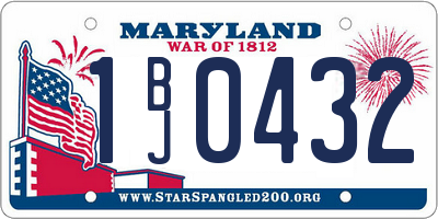 MD license plate 1BJ0432
