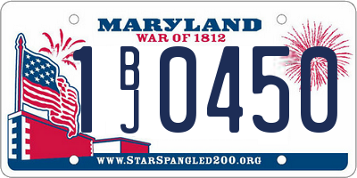 MD license plate 1BJ0450