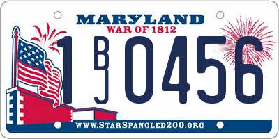 MD license plate 1BJ0456