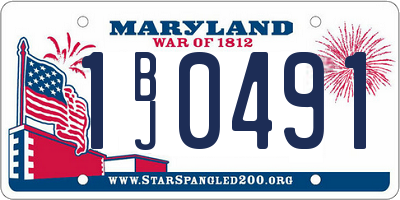 MD license plate 1BJ0491