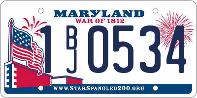 MD license plate 1BJ0534