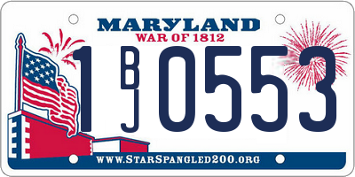 MD license plate 1BJ0553