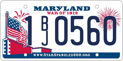 MD license plate 1BJ0560