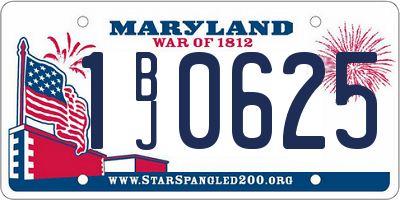 MD license plate 1BJ0625