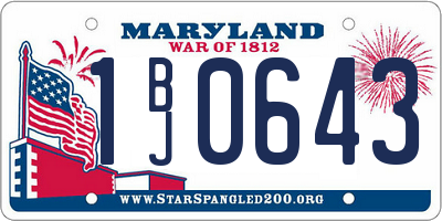 MD license plate 1BJ0643