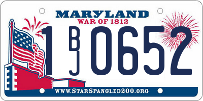 MD license plate 1BJ0652