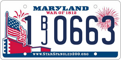 MD license plate 1BJ0663
