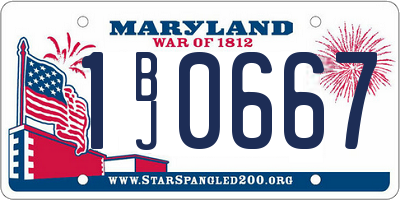 MD license plate 1BJ0667