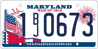 MD license plate 1BJ0673
