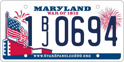 MD license plate 1BJ0694