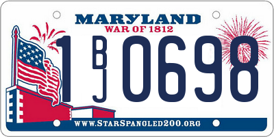 MD license plate 1BJ0698