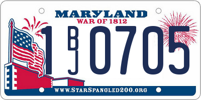 MD license plate 1BJ0705