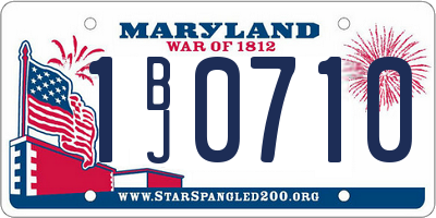 MD license plate 1BJ0710