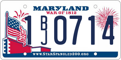MD license plate 1BJ0714