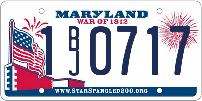 MD license plate 1BJ0717