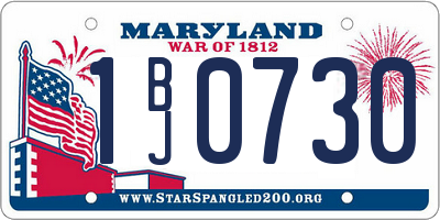 MD license plate 1BJ0730