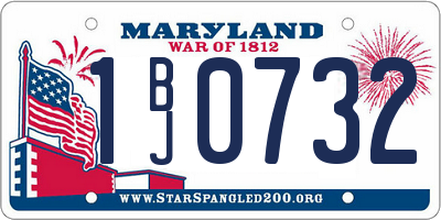 MD license plate 1BJ0732