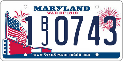 MD license plate 1BJ0743