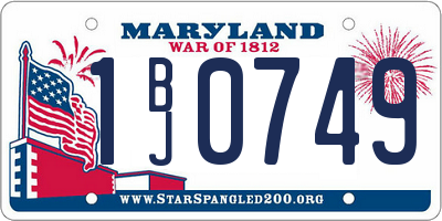 MD license plate 1BJ0749