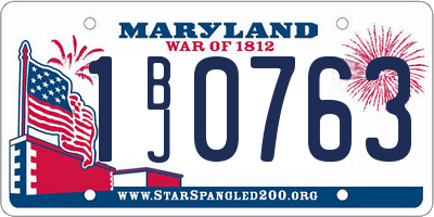 MD license plate 1BJ0763