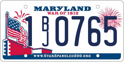 MD license plate 1BJ0765