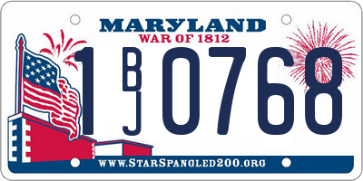 MD license plate 1BJ0768