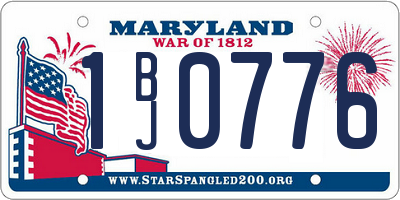 MD license plate 1BJ0776