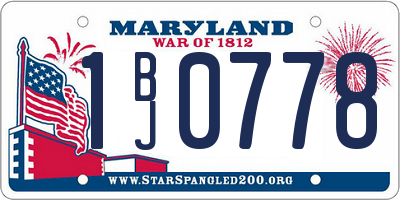 MD license plate 1BJ0778