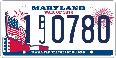 MD license plate 1BJ0780