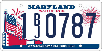 MD license plate 1BJ0787