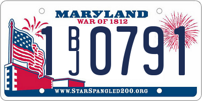 MD license plate 1BJ0791