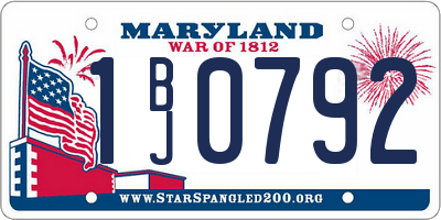 MD license plate 1BJ0792