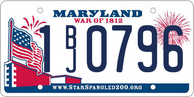 MD license plate 1BJ0796