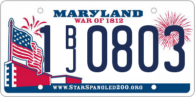 MD license plate 1BJ0803