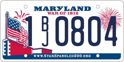 MD license plate 1BJ0804