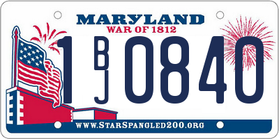 MD license plate 1BJ0840