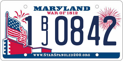 MD license plate 1BJ0842