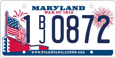 MD license plate 1BJ0872