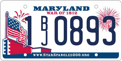 MD license plate 1BJ0893