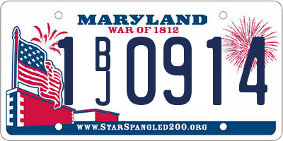 MD license plate 1BJ0914