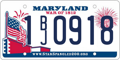MD license plate 1BJ0918