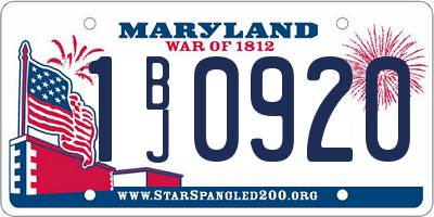 MD license plate 1BJ0920