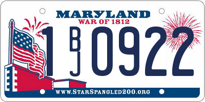 MD license plate 1BJ0922