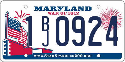 MD license plate 1BJ0924