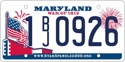 MD license plate 1BJ0926