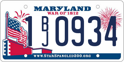 MD license plate 1BJ0934