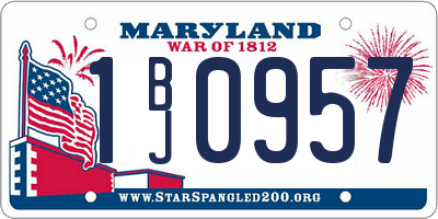 MD license plate 1BJ0957