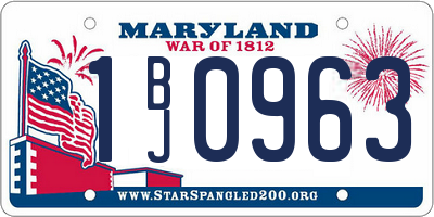 MD license plate 1BJ0963