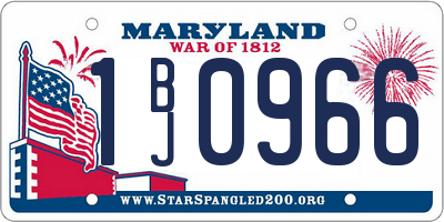 MD license plate 1BJ0966