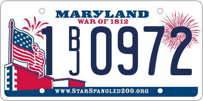 MD license plate 1BJ0972